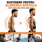 Corset postural negru pentru alinierea spatelui și activități zilnice
