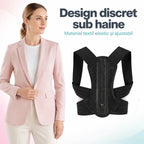 Corset postural negru cu design discret sub haine
