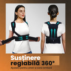 Corset postural 360° cu ajustare pentru umeri și zona lombară