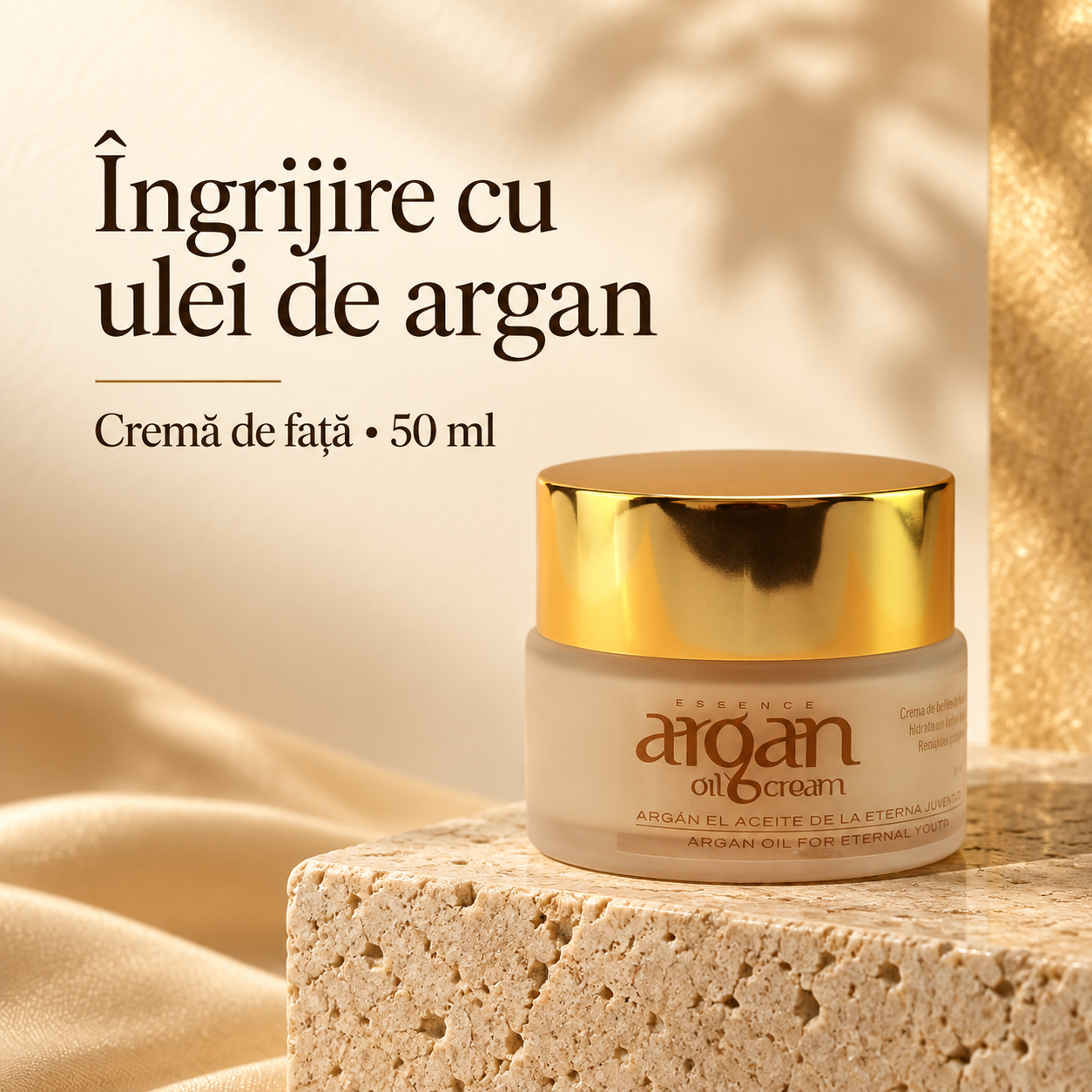 Cremă față cu Ulei de Argan, 50 ml – prezentare