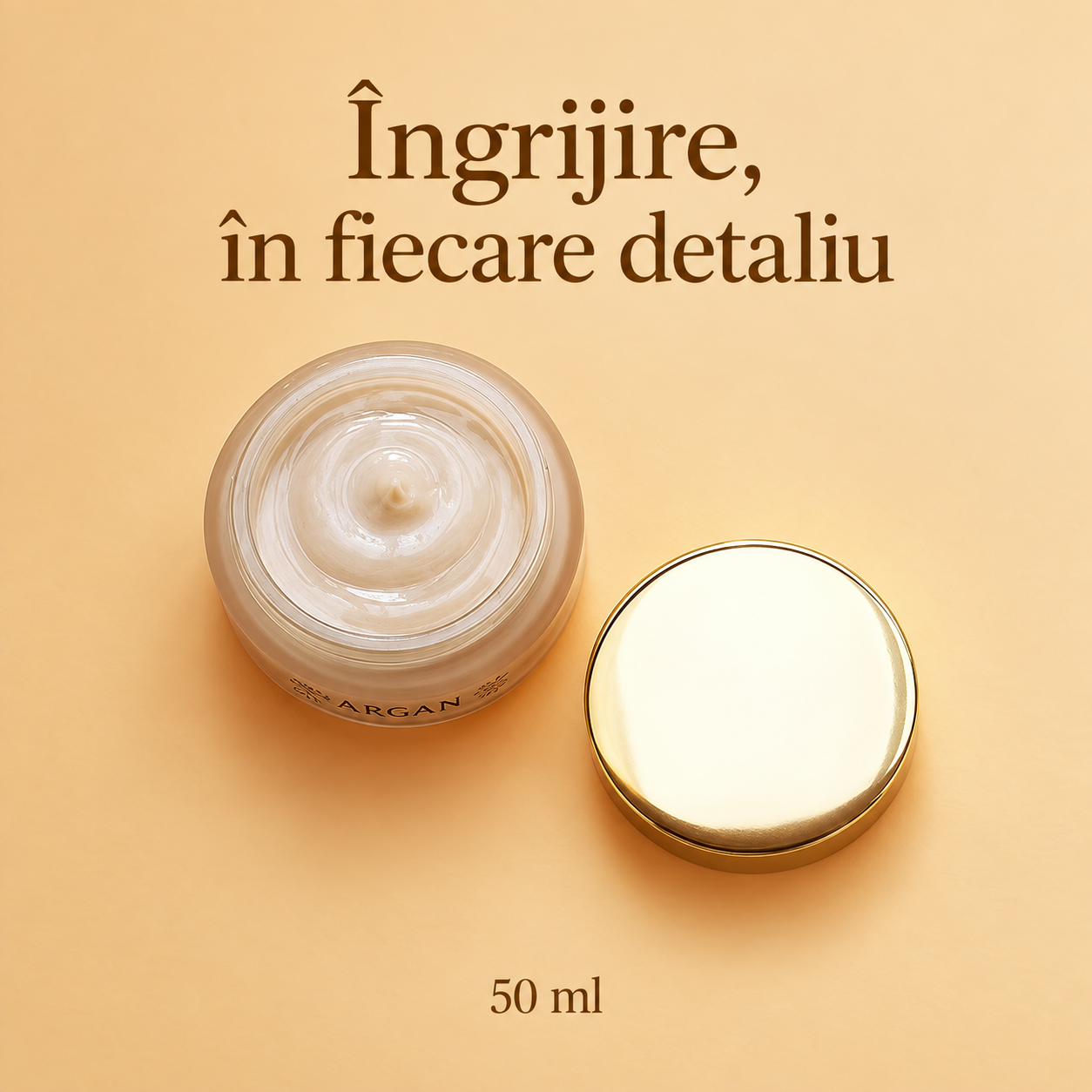 Cremă față cu Ulei de Argan, 50 ml – textură