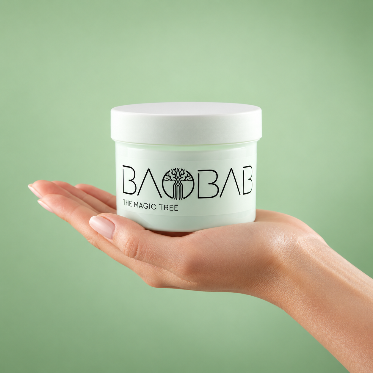 Cremă corp cu ulei de Baobab, 200 ml – dimensiune în mână