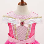 Rochita Printesa Aurora, Set cu Peruca, Coronita si Accesorii, EvrikaUnity®, Frumoasa adormita, Multicolor