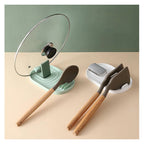 Organizator Bucatarie pentru Capac si Ustensile - Suport Scurgere pentru Lingura, Polonic, Spatula si Capac de Oala, 18 x 11.5 cm, Verde
