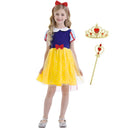 Rochie fete Printesa Alba ca Zapada, Cu Bentita, Coronita si Bagheta, EvrikaUnity®, Bumbac, 4-5 ani, 120cm, Multicolor