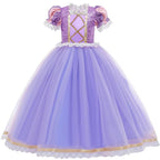 Rochie Printesa Rapunzel pentru Copii, Set cu Coronita si Accesorii, EvrikaUnity®, Tesatura premium, 5-6 ani, 130 cm, Mov