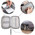 Geanta Organizator pentru Accesorii Electronice - Husa Multifunctionala pentru Cabluri, Incarcatoare, Casti, Power Bank si Gadgeturi, Gri