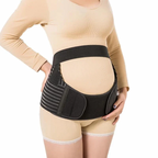 Centura Maternala pentru Gravide, Premium, Suport vertical lombar 360°, Marimea L, Talie 81-117 cm, Negru