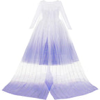 Set Rochie Elsa Frozen 2, cu Accesorii si Trena detasabila, EvrikaUnity®, 6-7 ani, 140 cm, Alb / Mov perlat