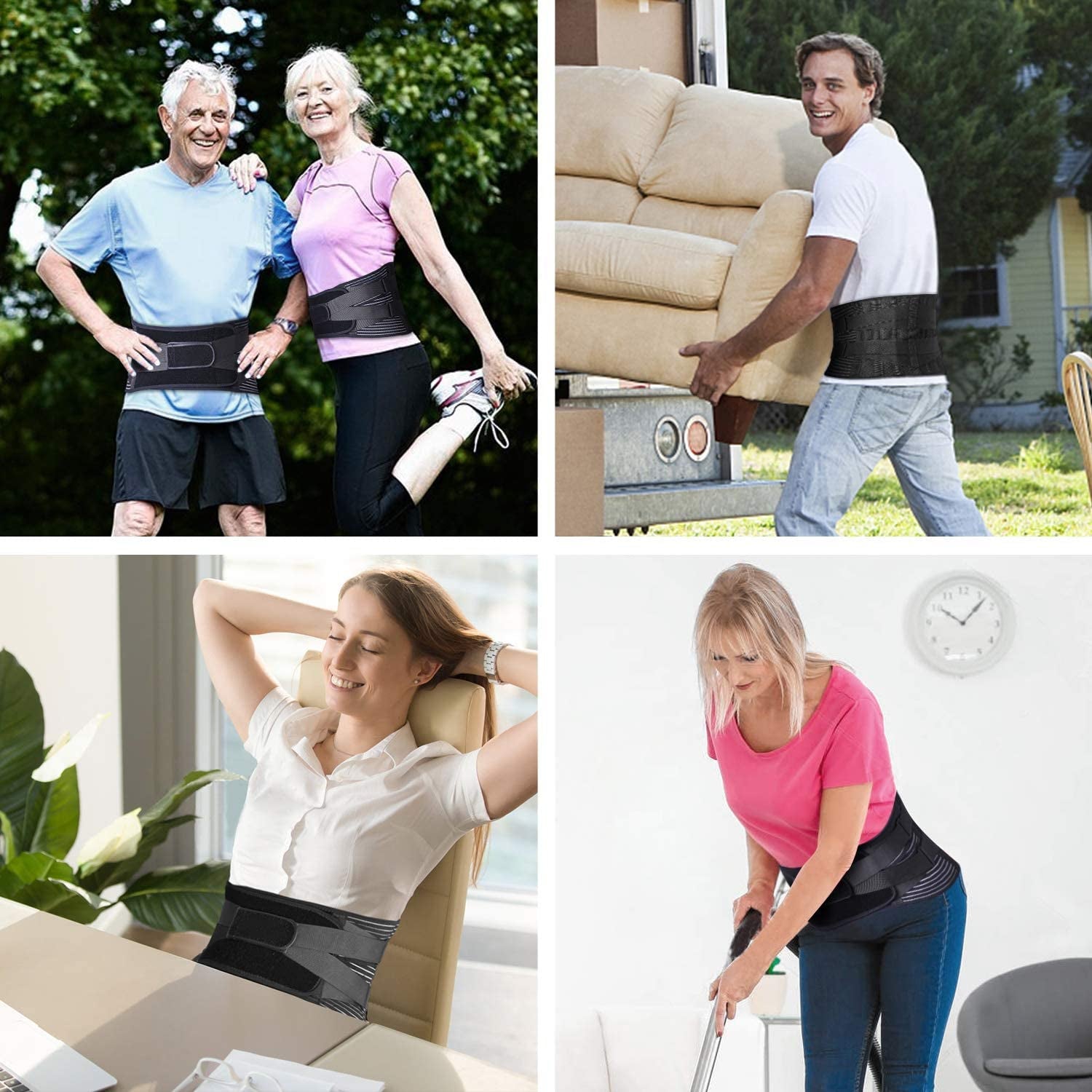 Centura Lombara Premium cu Pad, Suport vertical 360°, EvrikaUnity®, Marimea XL, Talie 90-110 cm, Negru, Unisex