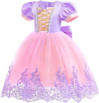 Rochie Printesa Rapunzel pentru fete, Set cu Coronita si Accesorii, EvrikaUnity®, Tesatura premium, 2-3 ani, 100 cm, Roz