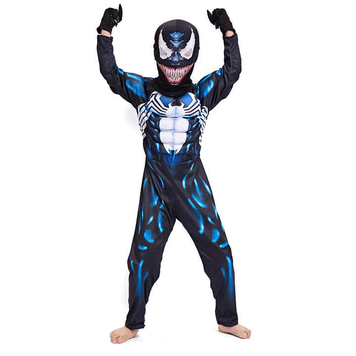 Costum Venom cu mușchi, mască și mănuși, 3–4 ani