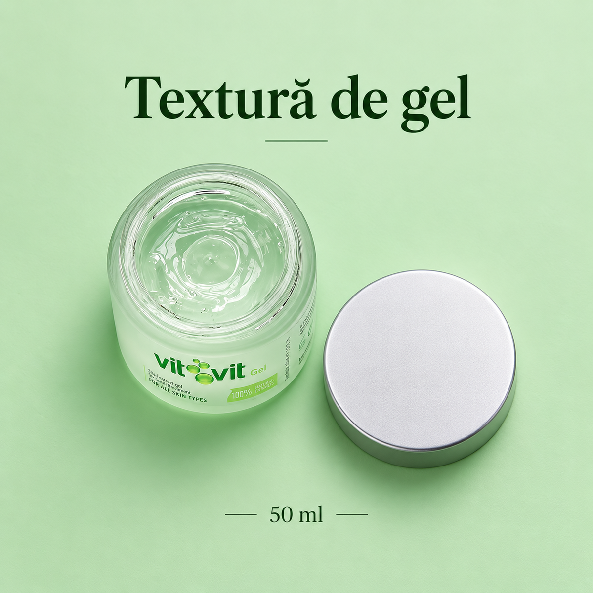 Gel față cu Extract de Melc Vit-Vit, 50 ml – textură