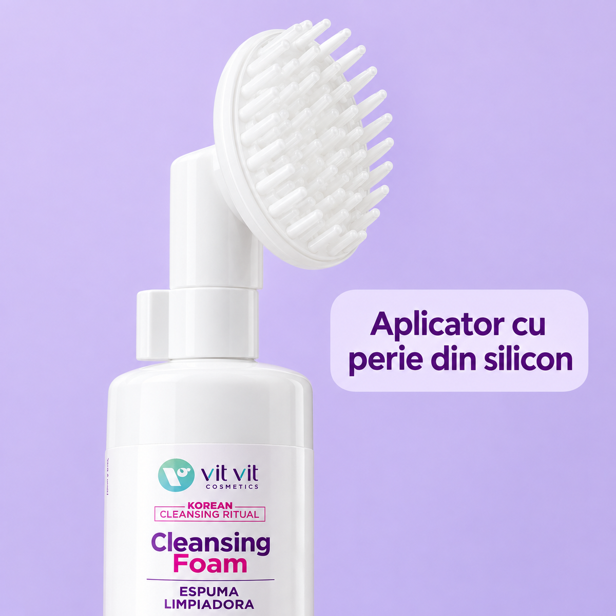 Spumă curățare Vit-Vit cu Acid Salicilic, 150 ml – detaliu aplicator